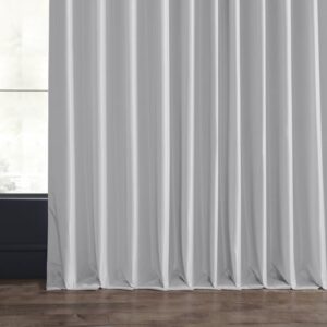 HPD Half Price Drapes Extra Wide Faux Silk Blackout Curtains 108 Inches Long for Bedroom & Living Room Vintage Textured Blackout Curtain (1 Panel), 100W x 108L, Ice