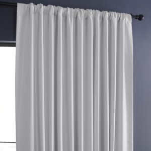 HPD Half Price Drapes Extra Wide Faux Silk Blackout Curtains 108 Inches Long for Bedroom & Living Room Vintage Textured Blackout Curtain (1 Panel), 100W x 108L, Ice