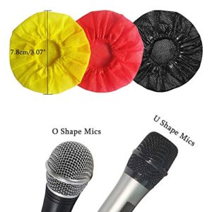 RETON 100 Pcs 3.07inch Disposable Microphone Cover Non-Woven, Sanitary Handheld Mic Windscreen Protective Cap for Recording Room, Karaoke, KTV and Any Shared Environment (Black)