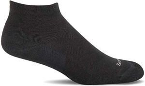 sockwell women's sport ease bunion relief sock, black solid - s/m