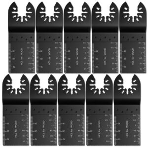 LITTLEGRASS 10PCS Professional Wood Universal Quick Release Oscillating Tool Blades Multitool Saw Blade For Fein Multimaster Porter Rockwell Cable Black Decker Bosch Craftsman Dewalt