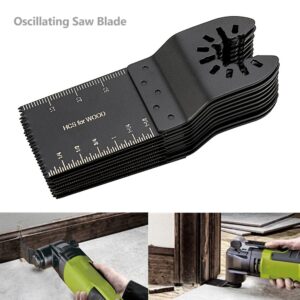 LITTLEGRASS 10PCS Professional Wood Universal Quick Release Oscillating Tool Blades Multitool Saw Blade For Fein Multimaster Porter Rockwell Cable Black Decker Bosch Craftsman Dewalt