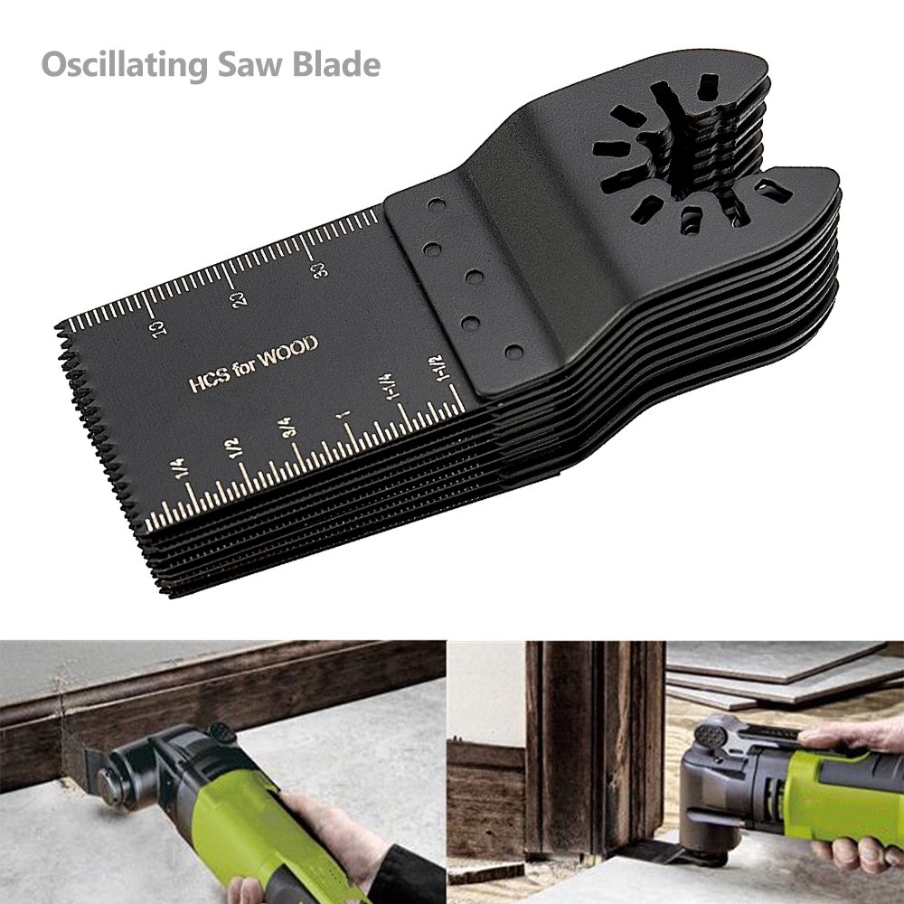 LITTLEGRASS 10PCS Professional Wood Universal Quick Release Oscillating Tool Blades Multitool Saw Blade For Fein Multimaster Porter Rockwell Cable Black Decker Bosch Craftsman Dewalt