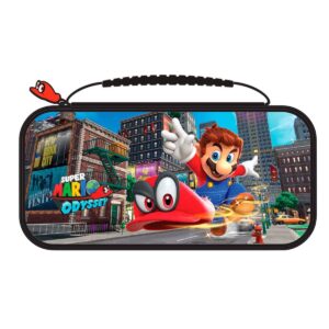 game traveler mario odyssey nintendo switch case - switch oled case for switch oled, switch & switch lite, adjustable viewing stand & bonus game case, deluxe handle, licensed nintendo switch game case