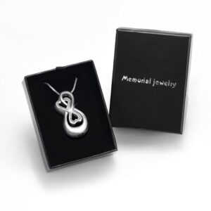 Infinity Love Urn Pendant Stainless Steel Snake Chain Cremation Jewelry for Ashes for Woman Free Filling Tools Include