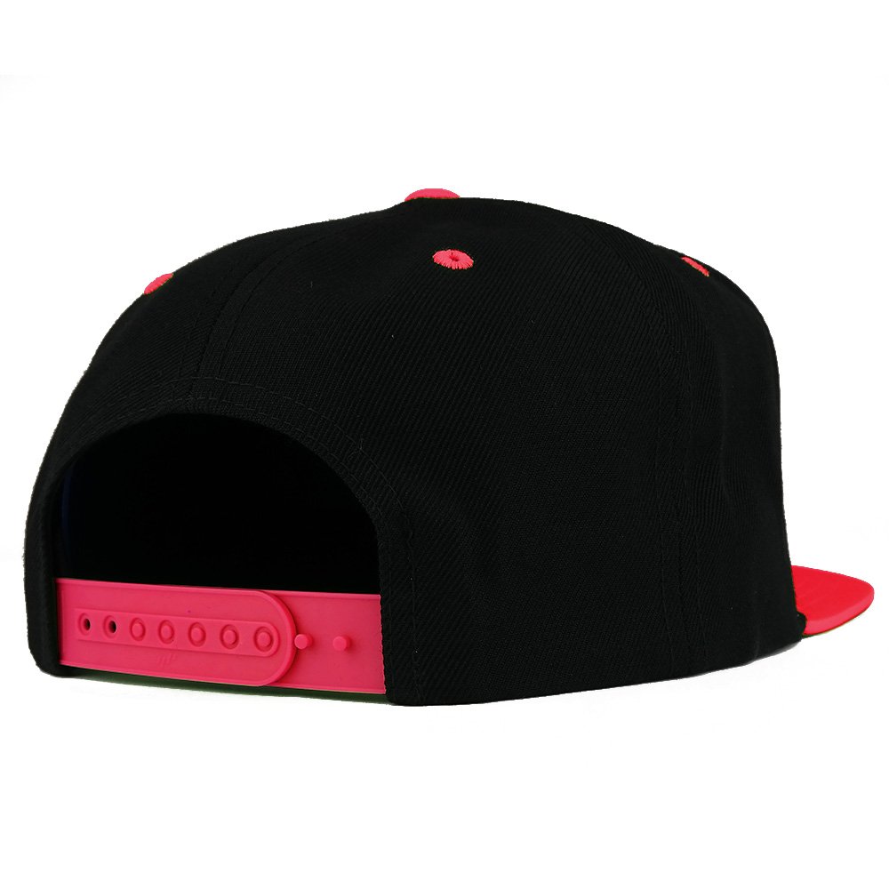 Trendy Apparel Shop Flexfit Brand Premium Two Tone Classic Flatbill Snapback Cap - BLACK RED