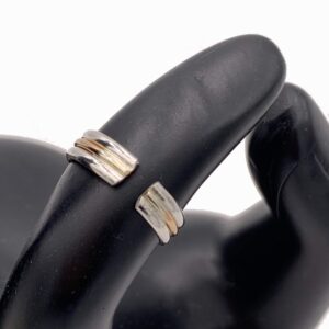 Triple Stack Mixed Metal Toe Ring | Sterling Silver and 14K Gold Fill Adjustable for Men and Women | Three Bonded Bands | Unisex One Size Fits Most