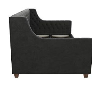 DHP Jordyn Diamond Tufted Upholstered Daybed/ Sofa Bed, Twin Size Frame, Gray Velvet