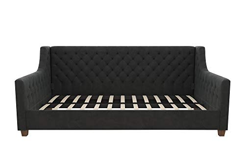 DHP Jordyn Diamond Tufted Upholstered Daybed/ Sofa Bed, Twin Size Frame, Gray Velvet