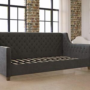 DHP Jordyn Diamond Tufted Upholstered Daybed/ Sofa Bed, Twin Size Frame, Gray Velvet