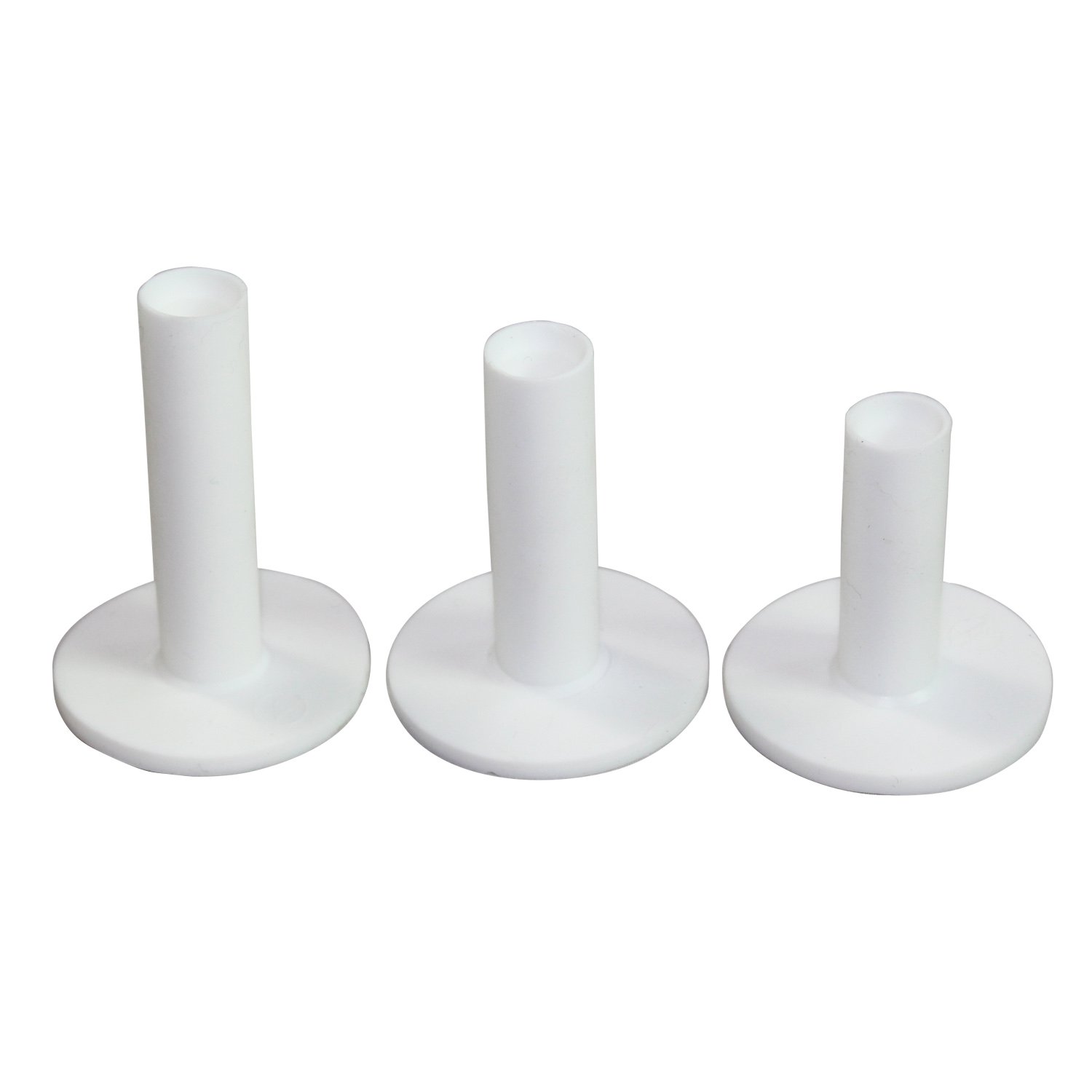 Scott Edward Golf Practice Rubber Tee for Practice Mat, 3 Pieces Different Sizes Packed, 75mm, 65mm, 54mm (White)