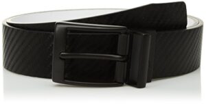 nike men's standard carbon fiber-texture reversible belt, black/white, 36