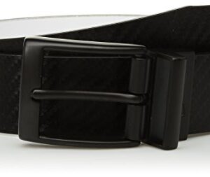 Nike Men's Standard Carbon Fiber-Texture Reversible Belt, Black/White, 36