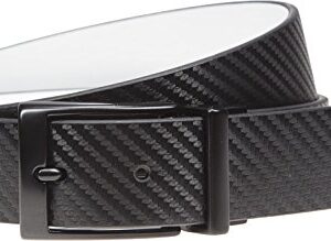 Nike Men's Standard Carbon Fiber-Texture Reversible Belt, Black/White, 36