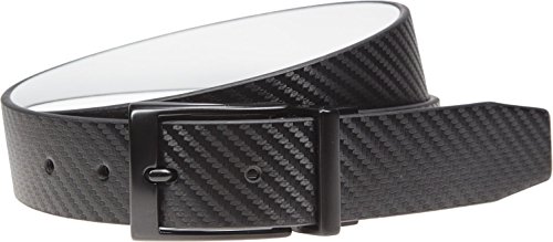 Nike Men's Standard Carbon Fiber-Texture Reversible Belt, Black/White, 36