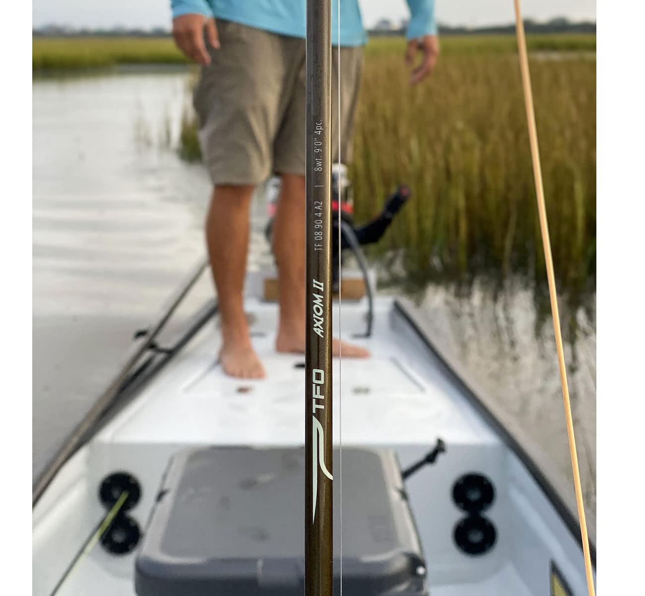 Temple Fork Outfitters Fast Action Freshwater Saltwater High Performance Cork Handle 4 Pieces 9'0" Axiom II Fly Fishing Rod with Case, 8 wt. 9'0"