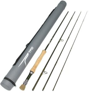 Temple Fork Outfitters Fast Action Freshwater Saltwater High Performance Cork Handle 4 Pieces 9'0" Axiom II Fly Fishing Rod with Case, 8 wt. 9'0"