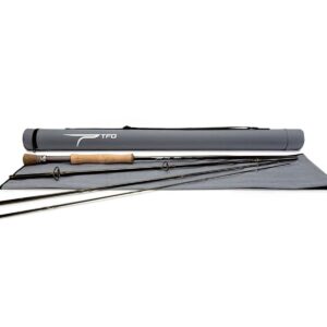 Temple Fork Outfitters Fast Action Freshwater Saltwater High Performance Cork Handle 4 Pieces 9'0" Axiom II Fly Fishing Rod with Case, 8 wt. 9'0"