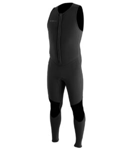 o'neill wetsuits mens men's reactor-2 2mm front zip sleeveless full wetsuits, black/black, medium