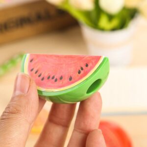 Xiaoyu 15PCS Creative Stationery Cartoon Fruit Shape Plastic Pencil Sharpener for School, Office, Christmas Gift (Colors May Vary)