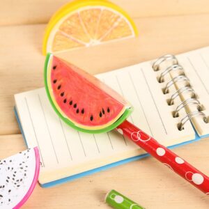 Xiaoyu 15PCS Creative Stationery Cartoon Fruit Shape Plastic Pencil Sharpener for School, Office, Christmas Gift (Colors May Vary)