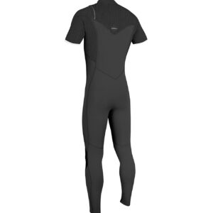 O'Neill Men's Hyperfreak 2mm Chest Zip Short Sleeve Full Wetsuit, Black, Medium Tall