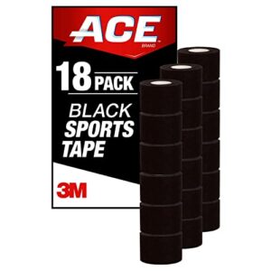 Ace Brand Sports Tape, Black, 1.5 Inch X 10 Yard, 18.10 Pound, 289.6 Ounce (Pack of 18)