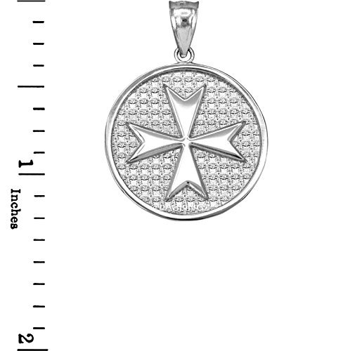 Sterling Silver Knights Templar Maltese Cross Medal Pendant