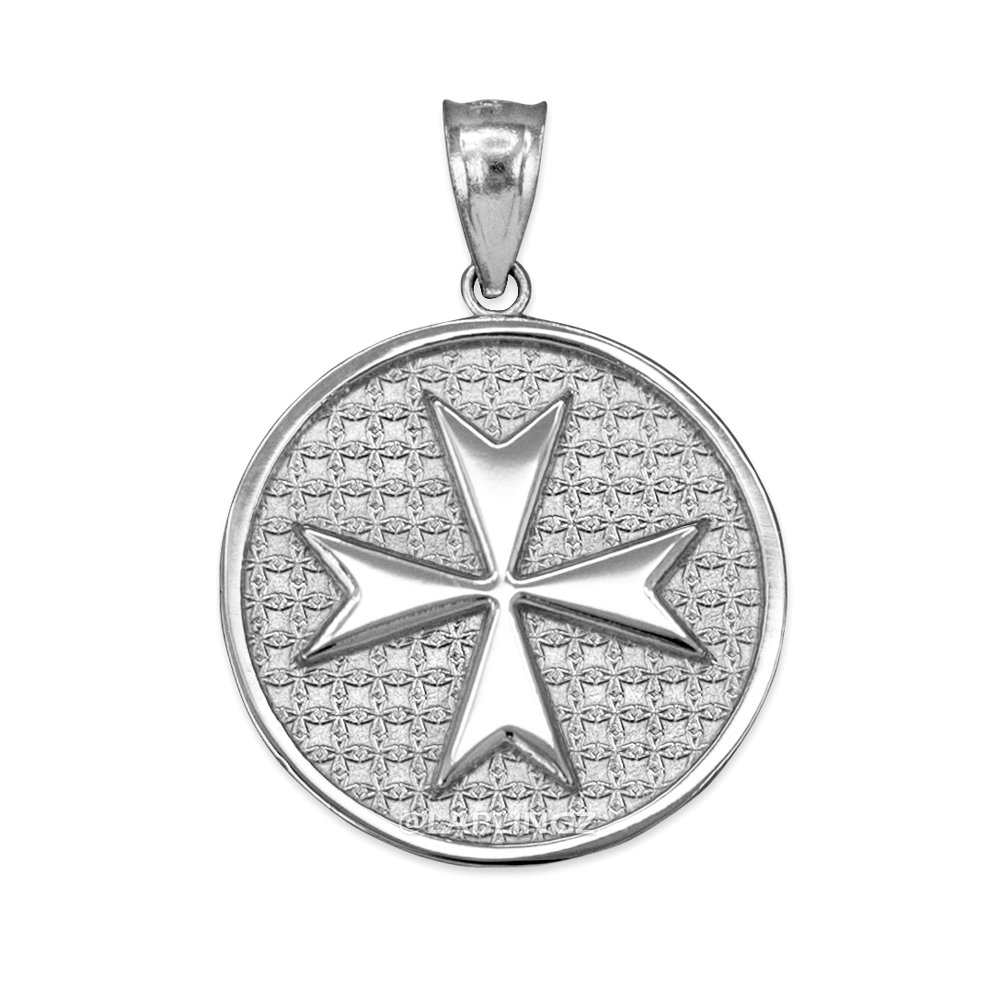 Sterling Silver Knights Templar Maltese Cross Medal Pendant