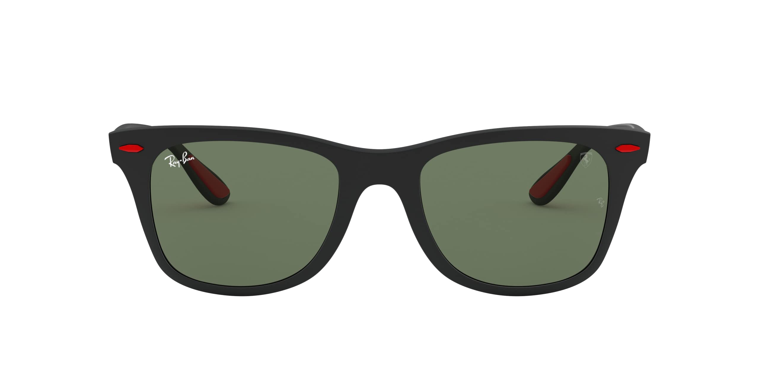 Ray-Ban RB4195M Scuderia Ferrari Collection Square Sunglasses, Matte Black/Dark Green, 52 mm