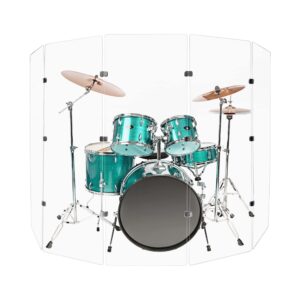 PENNZONI Drum Shield 6ft Single Panel w/Bright Chrome Hinges, Premium Clear Acrylic Panel, Drum Screen