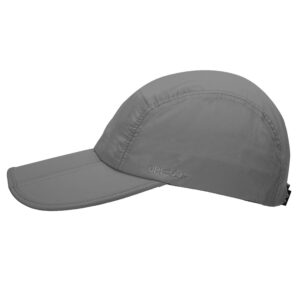 UPF 50+ Foldable Baseball Cap Sun Protection Quick Dry Portable Folding Hats for Men or Women, Gray