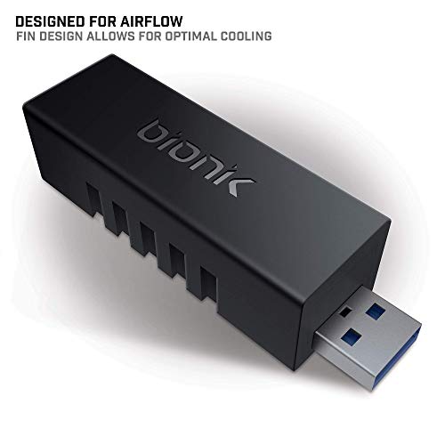 Bionik Giganet Adapter USB 3.0 to Wired Ethernet: Compatible with Nintendo Switch, Fully Hidden In-Dock Size, Gigabit 10/100/1000 LAN Port, High Airflow Grill Pattern