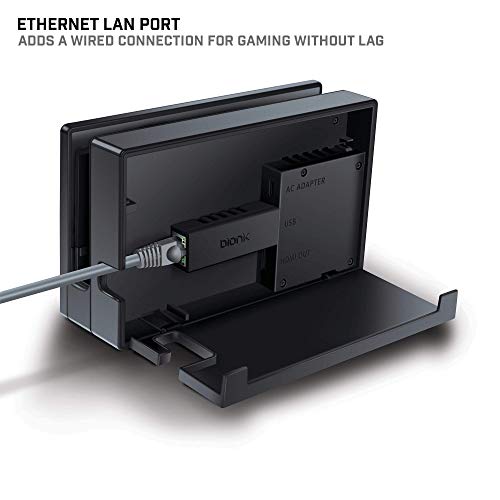 Bionik Giganet Adapter USB 3.0 to Wired Ethernet: Compatible with Nintendo Switch, Fully Hidden In-Dock Size, Gigabit 10/100/1000 LAN Port, High Airflow Grill Pattern