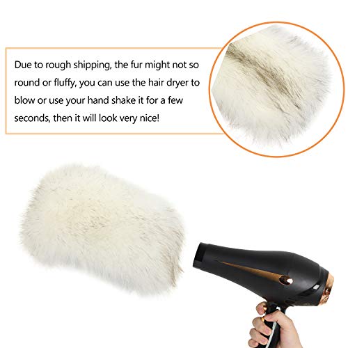 LA CARRIE Faux Fur Headband with Stretch Women's Winter Earwarmer Earmuff (White)