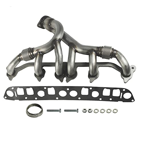 JDMSPEED New Stainless Steel Exhaust Manifold & Gasket Kit Replacement for Grand Cherokee Wrangler 4.0L Replacement for Jeeps Select 1991-1999 (4.0L Engine Only) Replaces 33007072, 4883385