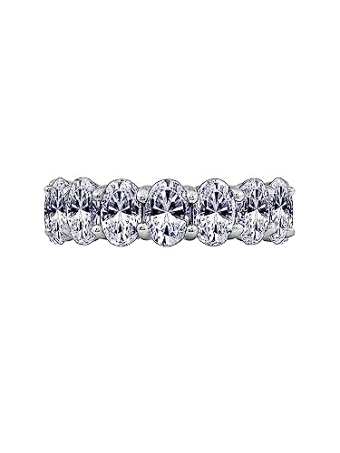 DIAMONBLISS Eternity Ring for Women 925 Sterling Silver Infinity Ring Band | 7.50 Carats 100 Facet Oval Cut Cubic Zirconia CZ Simulated Diamond Engagement Ring (6)