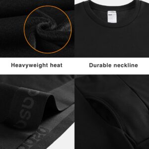 LAPASA Men's Thermal Underwear Set Soft Fleece Lined Long Johns Heavyweight Base Layer Top & Bottom Winter Thermoflux 300 Extra Warm M24 Medium Black