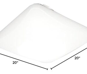 Lithonia Lighting FMLSDL 20 35840 M4 20-Inch Dimmable LED Square Flush Mount, ,4000 Lumens, 120 Volts, 44 Watts, Damp Listed White