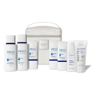 Obagi Medical Nu-Derm Fx System Normal to Oily Bundle - Includes: Foaming Gel, Toner, Clear, Exfoderm Forte, Blend. Hydrate and Sun Shield.