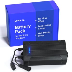 Lavolta Battery Pack for Reclining Furniture - Rechargeable Recliner Battery Pack - 2200mAh Universal 2-Pin Power Supply for Electric Recliners, Recliner Chair, Couch, Sofa - Wireless Backup Charger