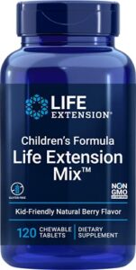 life extension children's formula mix berry-flavored, kid-friendly chewable multivitamin – gluten-free, non-gmo – 120 chewable tablets