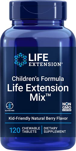 Life Extension Children's Formula Mix Berry-Flavored, Kid-Friendly Chewable Multivitamin – Gluten-Free, Non-GMO – 120 Chewable Tablets