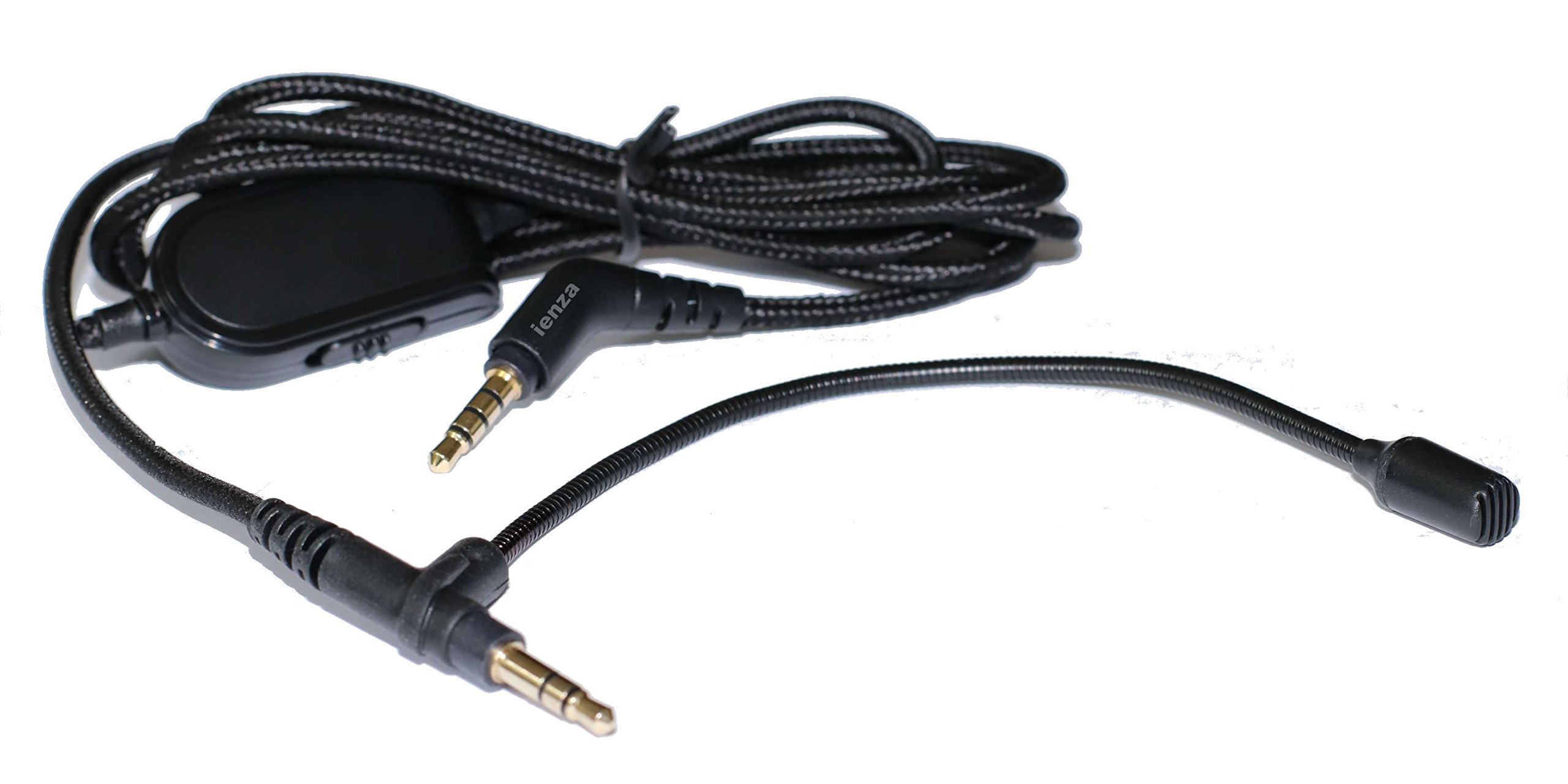 Headphone Audio Cable with Mic Boom, Inline Mute & Volume Control Converts Premium Headphones into a Gaming Headset, Great for VoIP