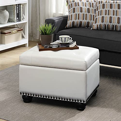 Convenience Concepts Designs4Comfort 5th Avenue Storage Ottoman, Ivory