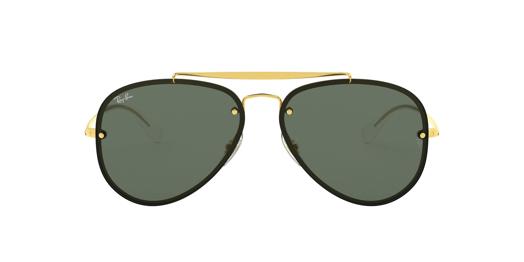 Ray-Ban RB3584N Blaze Aviator Sunglasses, Gold/Dark Green, 61 mm