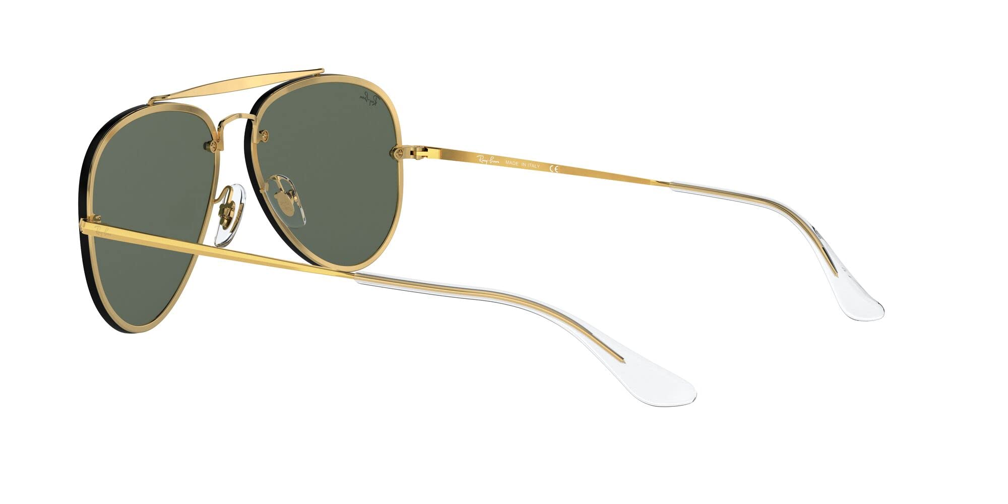 Ray-Ban RB3584N Blaze Aviator Sunglasses, Gold/Dark Green, 61 mm