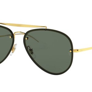 Ray-Ban RB3584N Blaze Aviator Sunglasses, Gold/Dark Green, 61 mm