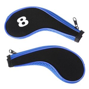 Hipiwe Number Print Golf Club Irons Covers Neoprene Zippered Driver Head Cover with Long Neck-Set of 12