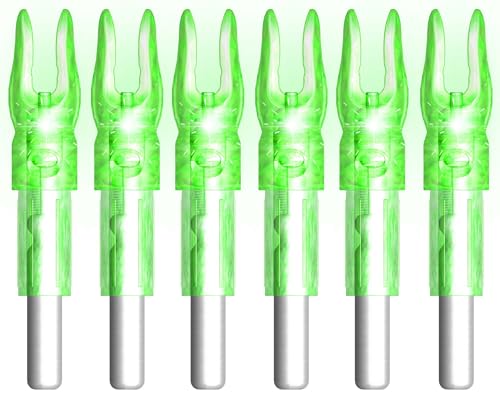 XHYCKJ 6PCS S Led Lighted Nocks for Arrows with .244" Inside Diameter,Screwdriver Included